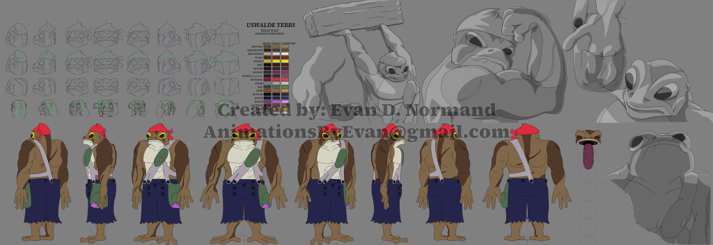 Anthropomorphic toad design from unreleased pirate cartoon.